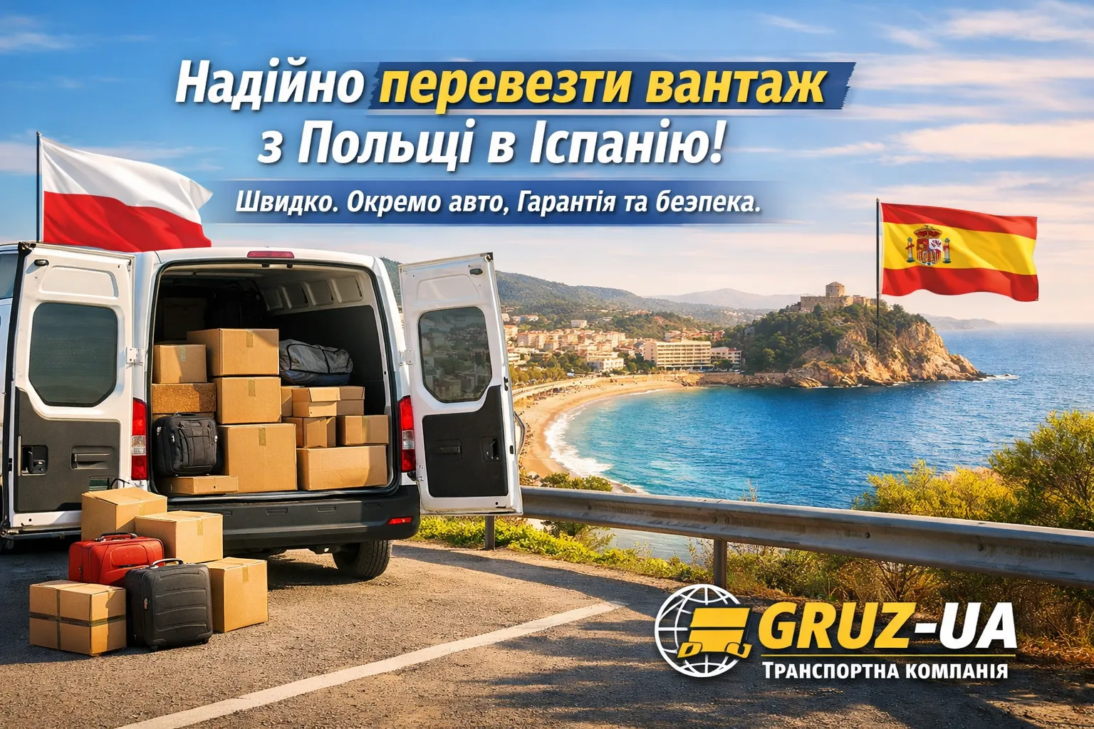 Перевезти вантаж з Польщі в Іспанію - ТК "GRUZ-UA"