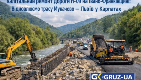 У Івано-Франківській області триває капітальний ремонт стратегічної дороги Н-09